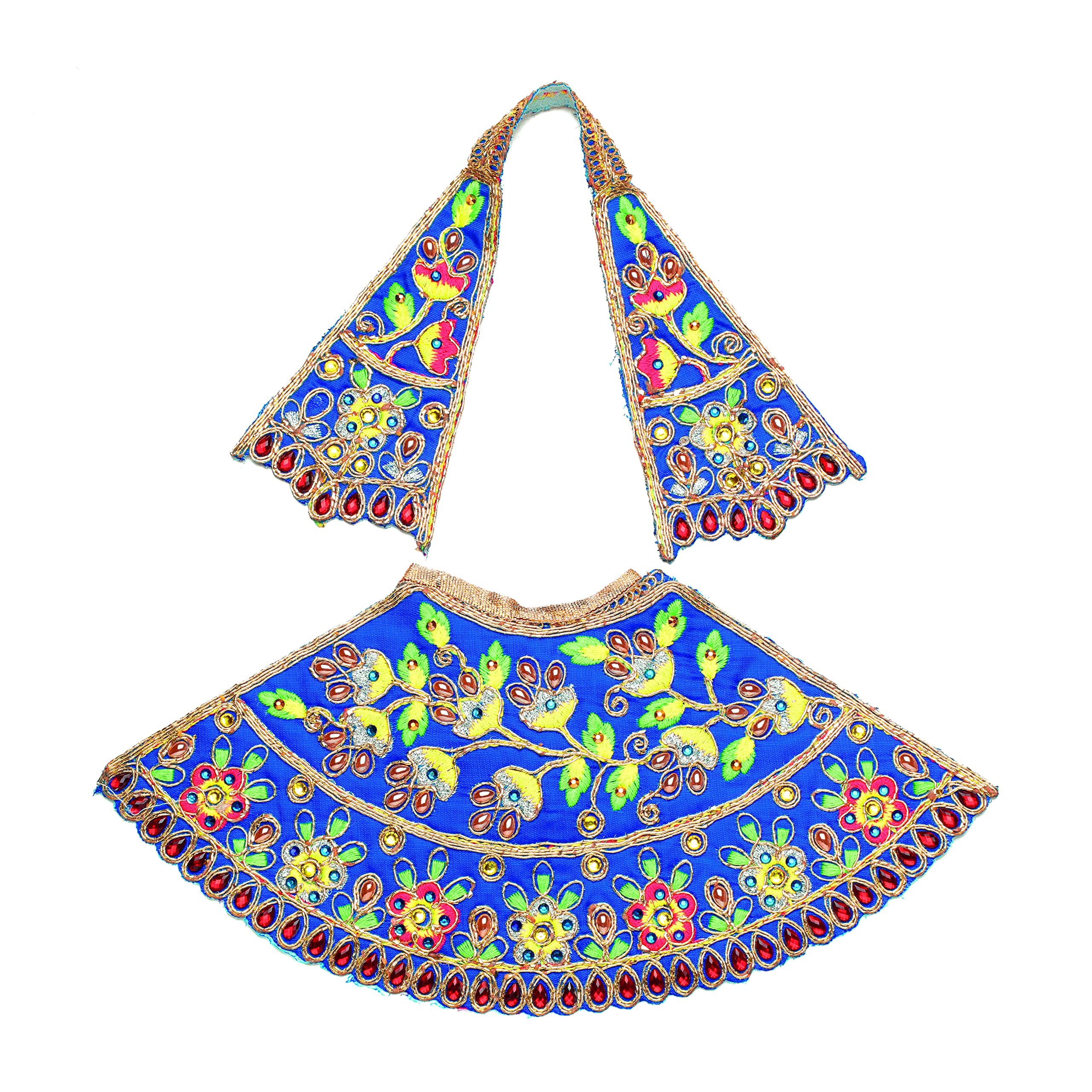 Aditri Creation Decorative Single Blue Laxmi Durga Devi MATA Dress poshak vastra Cloth lehanga Chunari Puja Item for Idol Statues (Size :- 5"), Blue, 5"