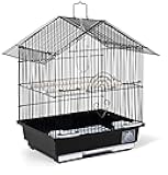 Prevue Pet Products Parakeet Manor Bird Cage with Handle for Home or Travel, Black