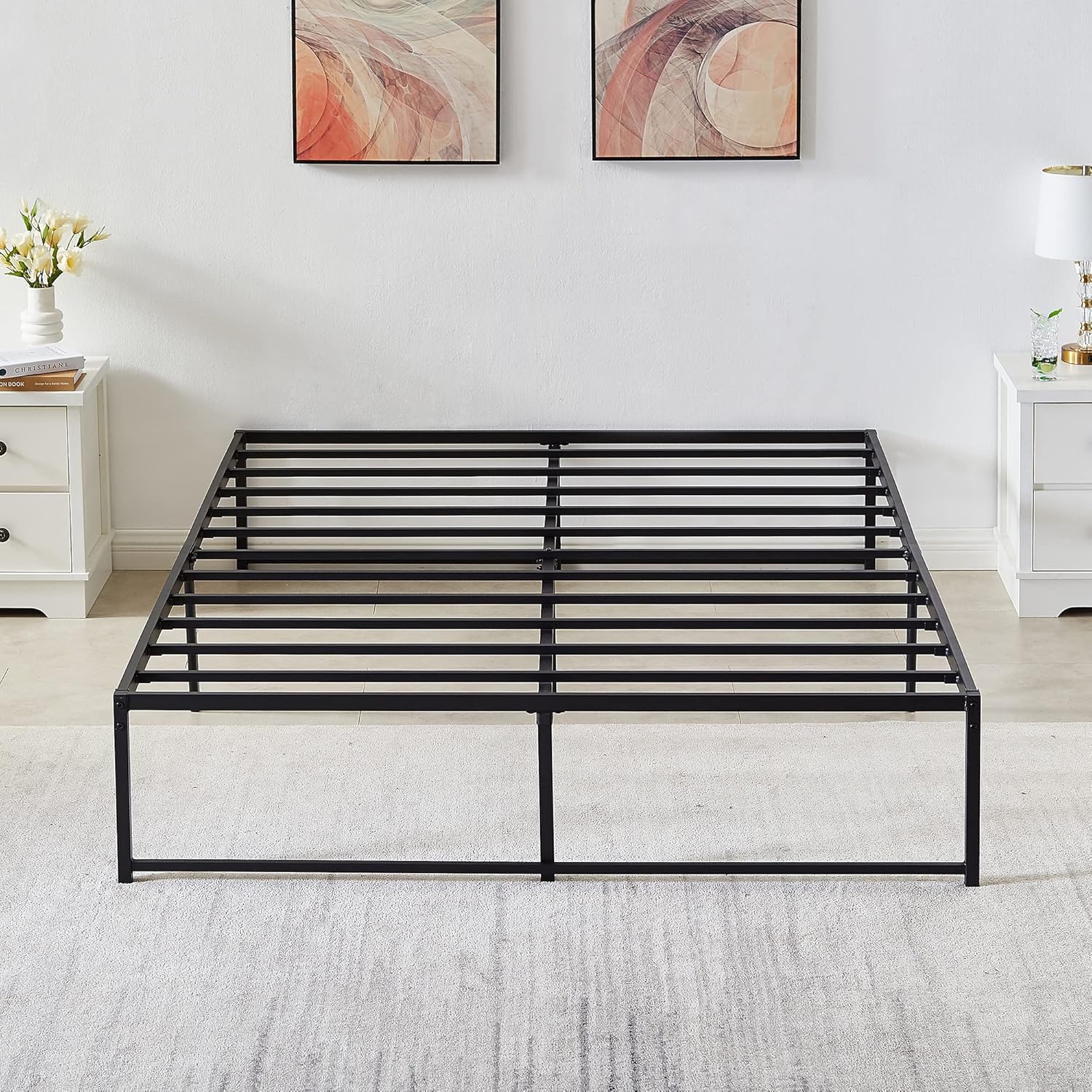 VECELO 14" Metal Platform Bed Frame/Mattress Foundation/No Box Spring Needed (Full Size)