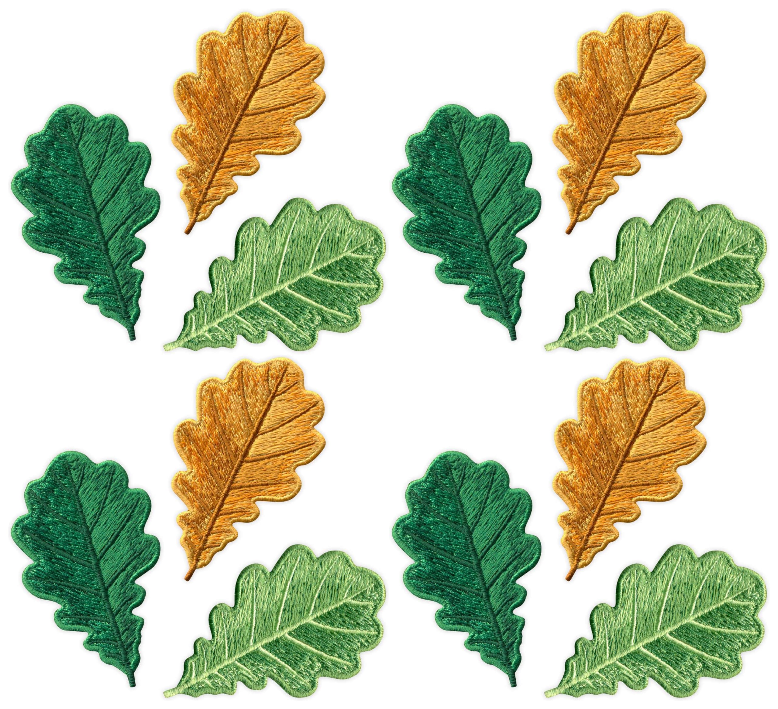 Set di 4 toppe ricamate a forma di foglie di quercia, da cucire, da cucire