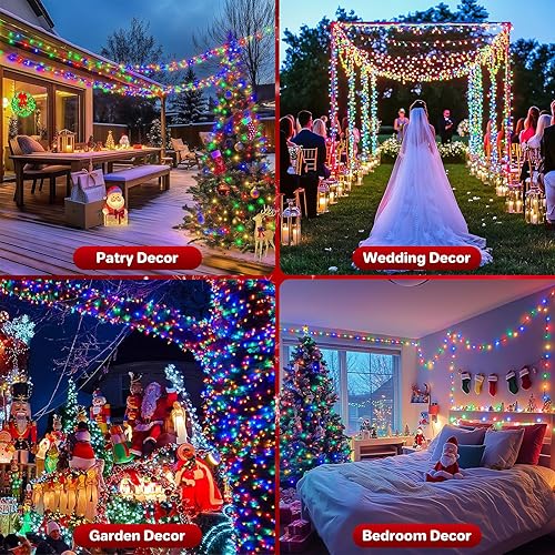 Miniatura 7 de Guirnalda de 400 luces led para Halloween enchufables, con 8 modos y temporizador, para fiestas de carnaval, decoración de jardín interior al aire