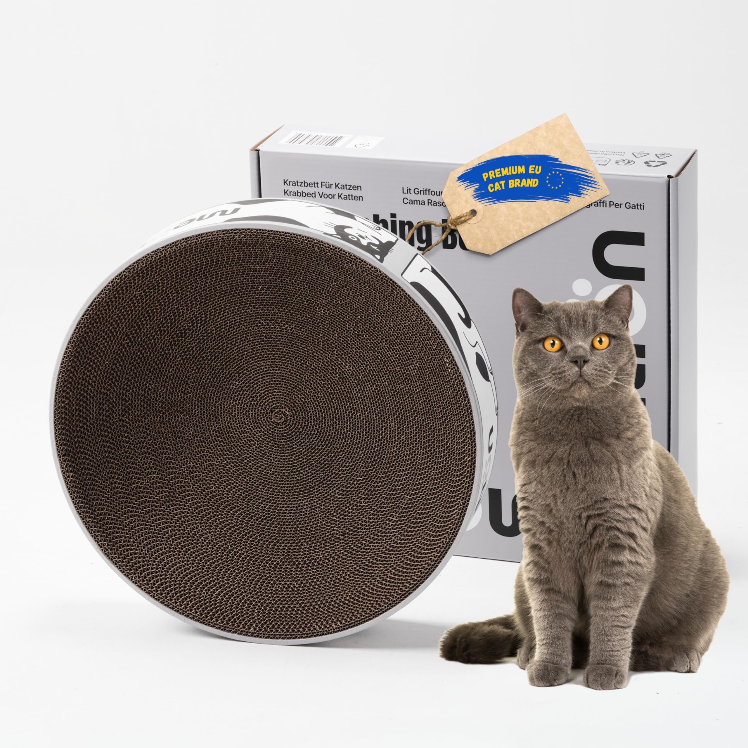 Cama rascadora para Gatos, rascador de cartón Reciclado, Redonda XL 46 cm