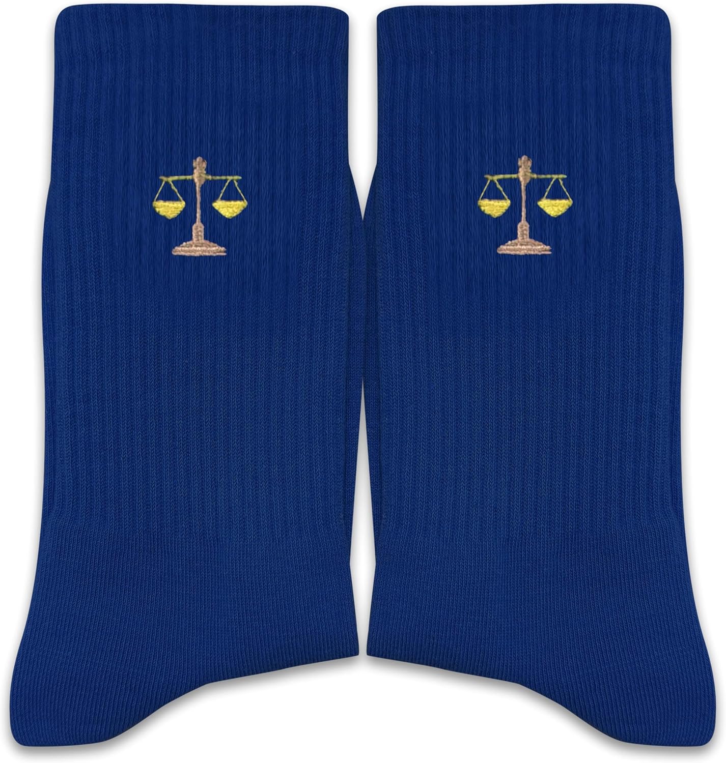 Balance Scale Embroidered Socks - Law Themed Gifts for Lawyer, Law School Student, Colleagues, etc. - Favors for Birthday, Christmas, Graduation, etc.(019)