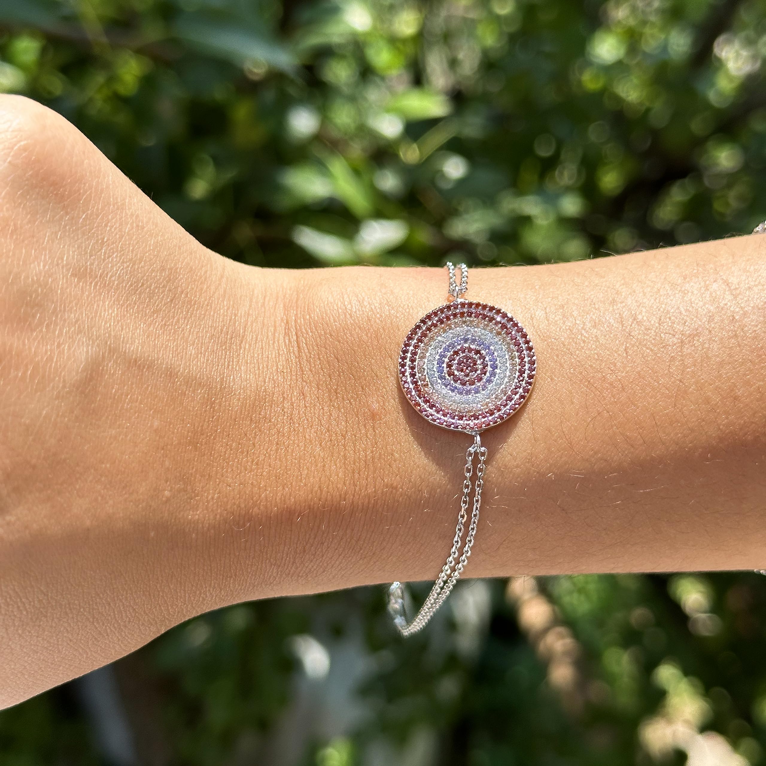 KAMBO Bracciale minimalista da donna, in argento Sterling 925 K, con zirconi – Gioielli eleganti e scintillanti come diamanti, pietre e zirconi