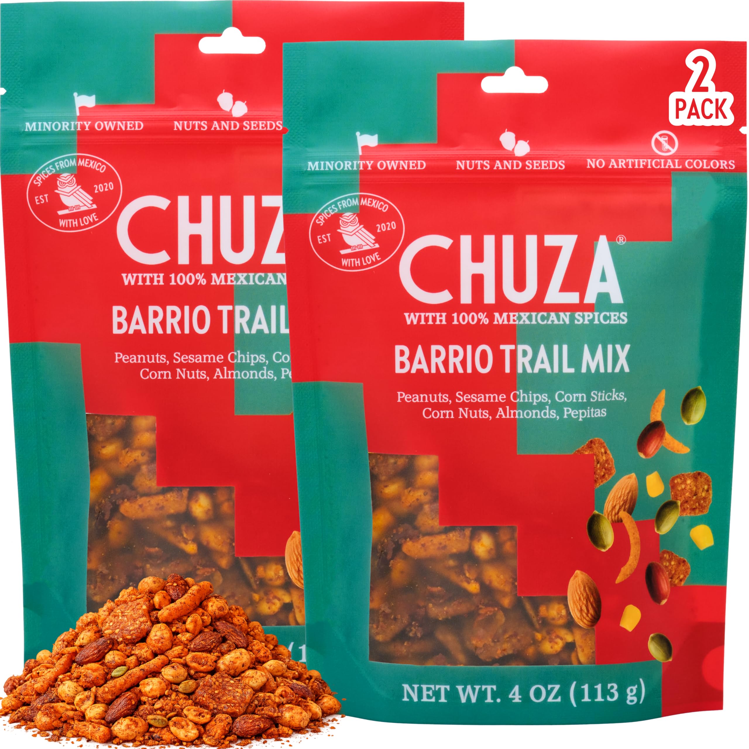Amazon.com: CHUZA Barrio Trail Mix – Spicy Crunchy Snack with 100