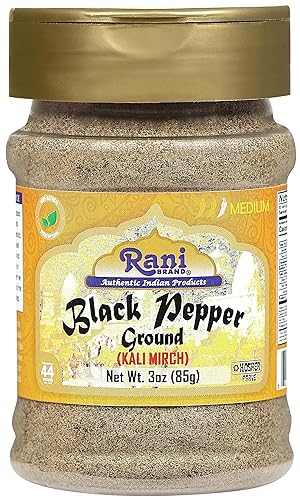 Rani Black Pepper Fine Powder 80 malla tarro de PET indio de 3 onzas 300oz totalmente natural vegano apto para gluten sin OMG origen indio