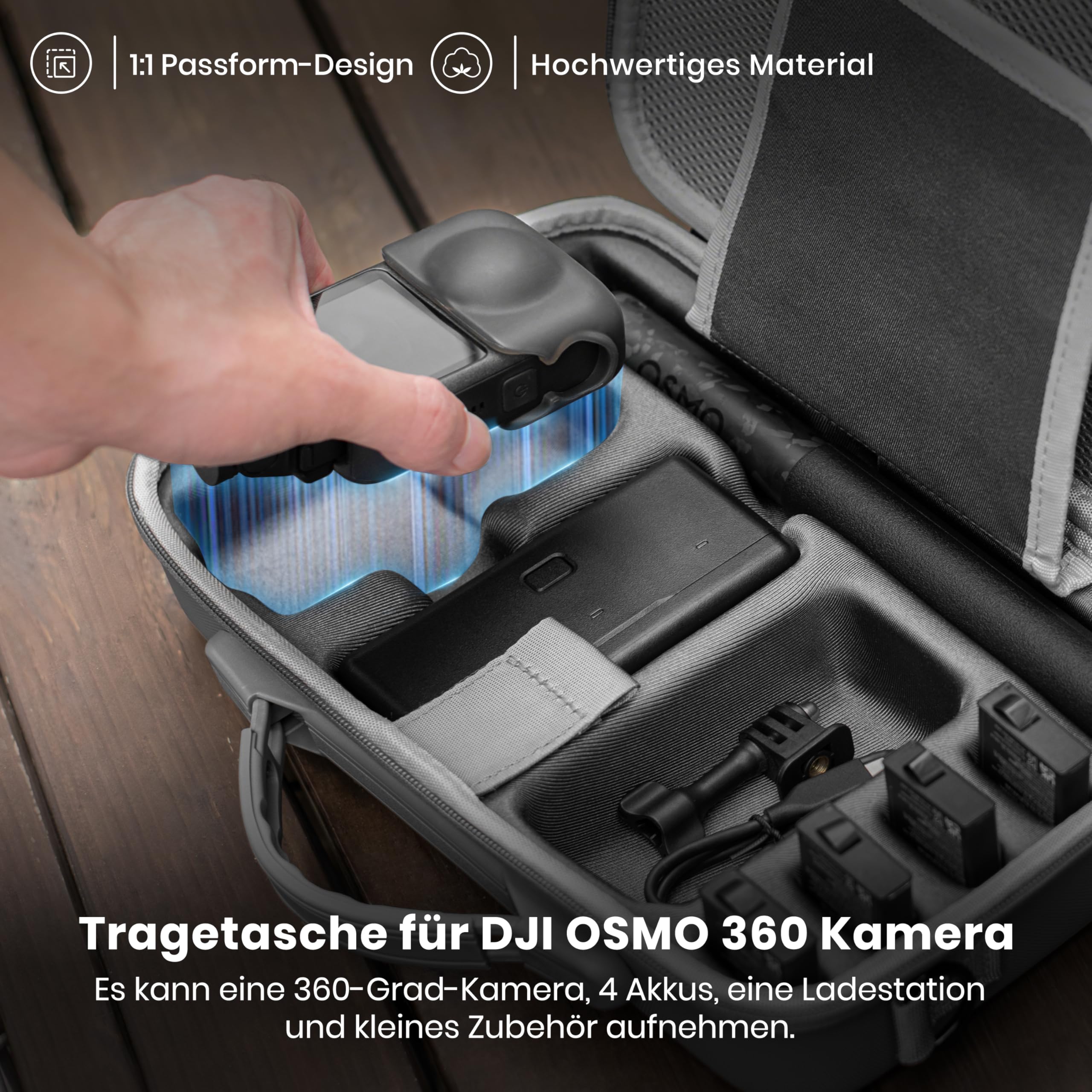 STARTRC Photo Funda Protectora para dji Osmo 360, Estuche de Viaje Portátil de Cuero PU con Correa para Hombro, Bolsa de Almacenamiento para Cámara y Accesorios