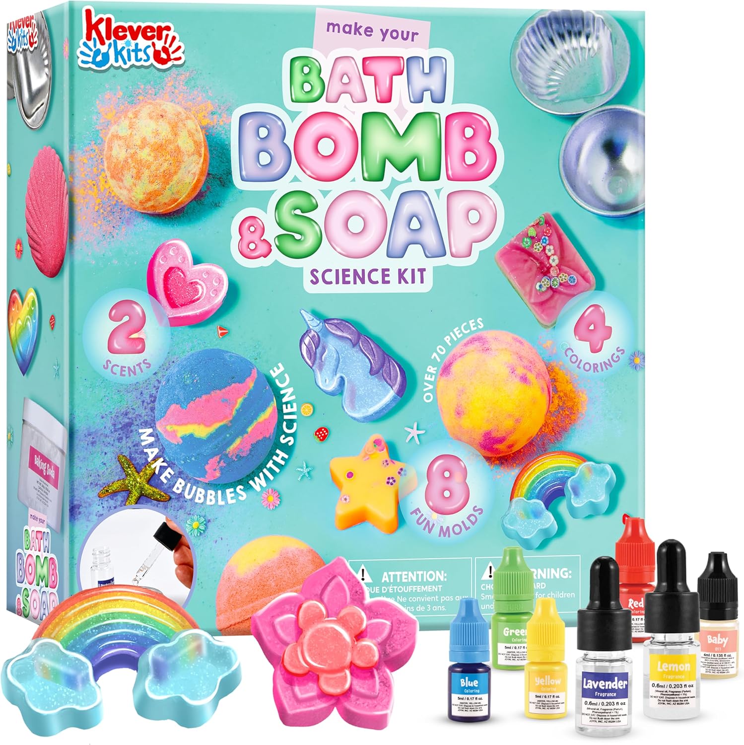 Amazon.com: Klever Kits Bath Bomb, Soap Making Kit for Kids, 2-in-1 Spa ...