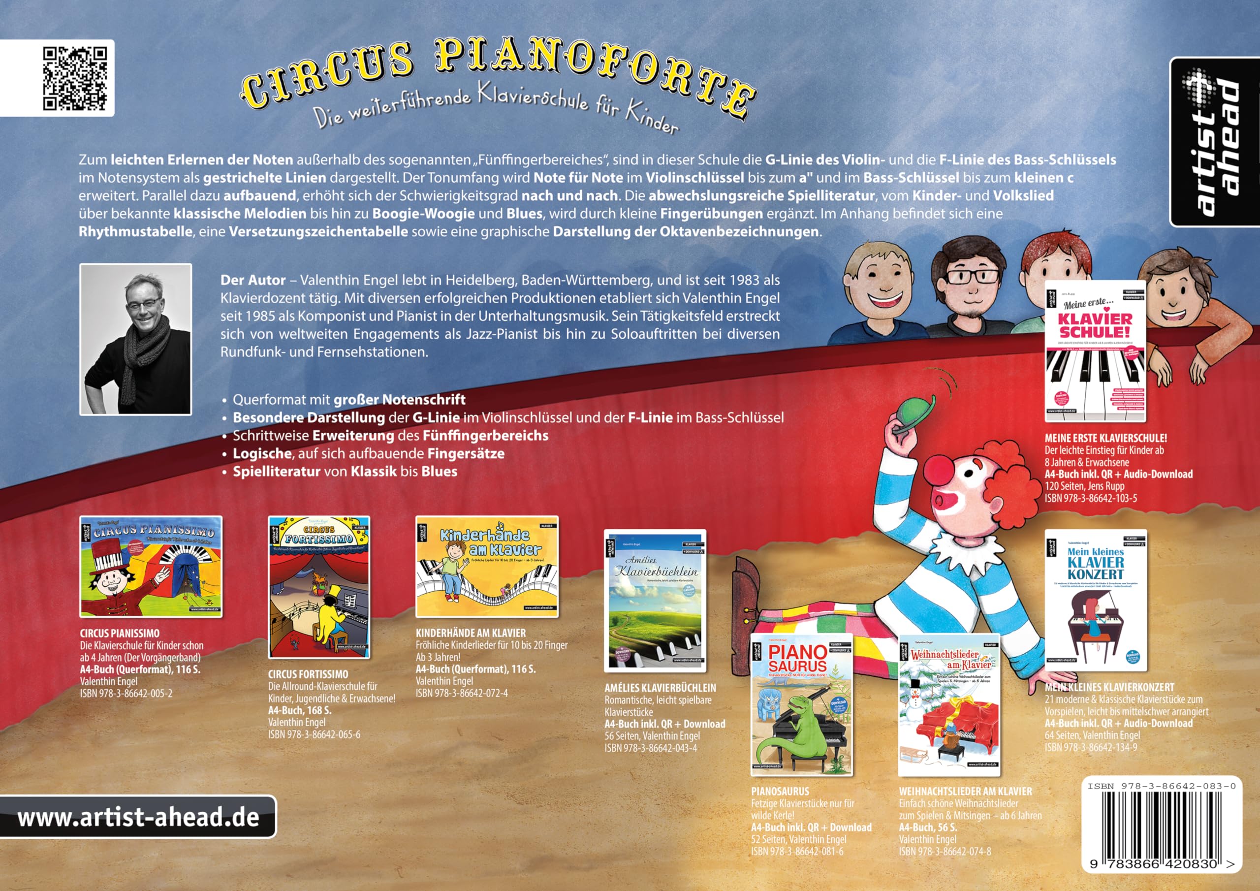 Circus Pianoforte: Die weiterführende Klavierschule für Kinder. Lehrbuch für Piano. Klaviernoten. Musiknoten. Klavierstücke. Kinderlieder. Spielbuch. Anfänger.