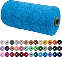 Vista 117 de JeogYong Cordón de macramé de un solo hilo 1mm x 426 yardas (1279 pies) Cuerda de algodón suave Hilo de macramé de 1 mm, suministros de macramé