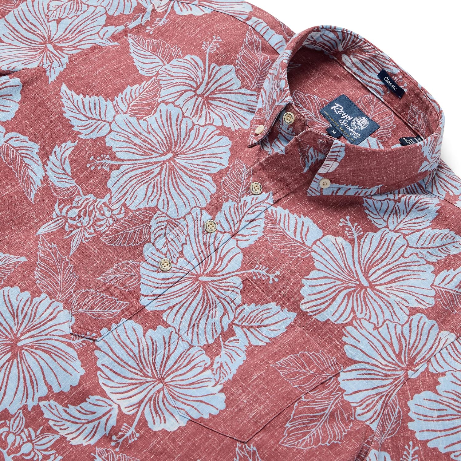 Reyn Spooner Men's Hibiscus Hawaiian Aloha Shirt - Pullover