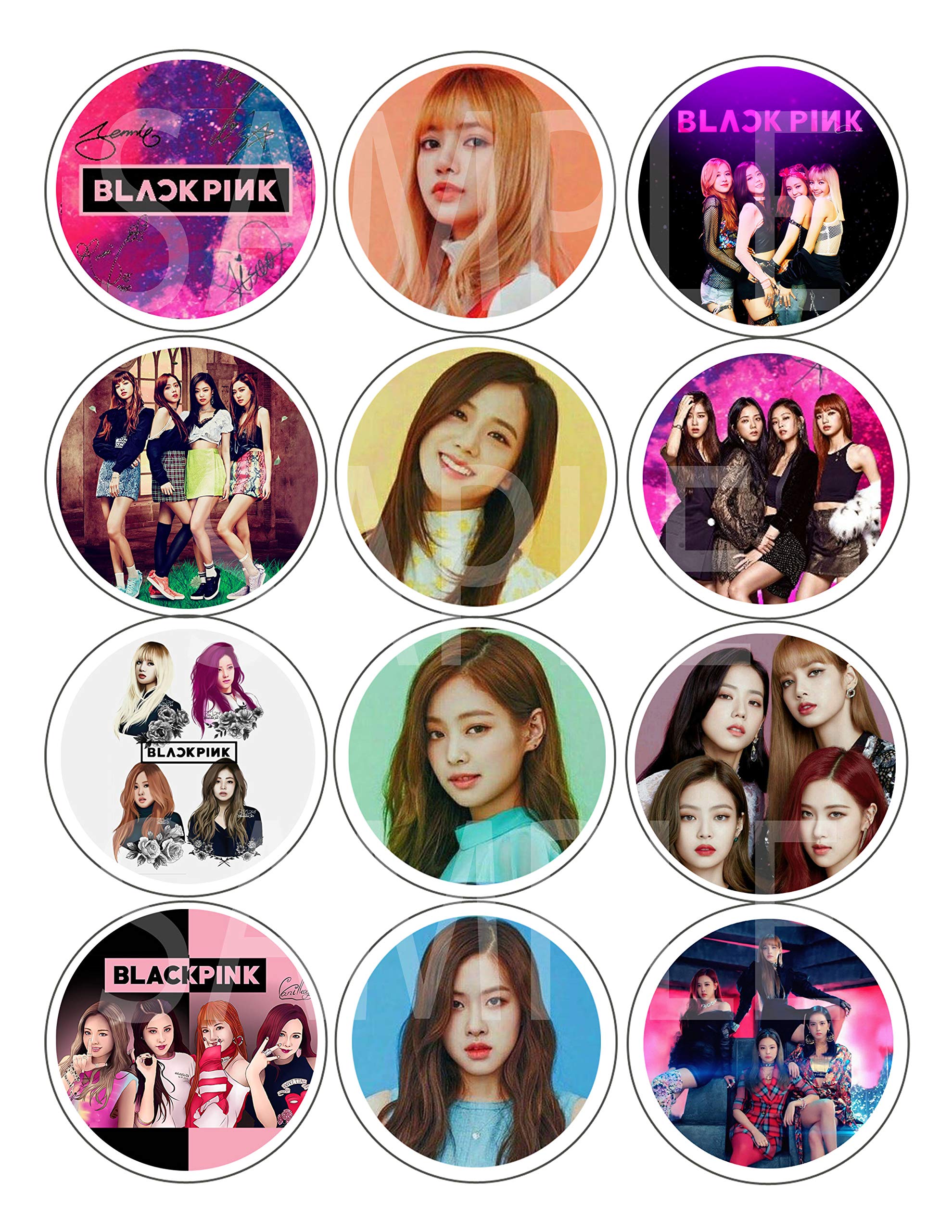 Black Pink Stickers Large 2 5 Round Circle Stickers To Place Onto Black Pink Stickers Large 2 5 Round Circle Stickers To Place Onto
