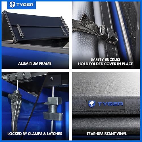 Miniatura 3 de Tyger Auto T3 - Cubierta tonneau suave de tres pliegues para caja de camioneta de 5.5 pies (67 pulgadas), TG-BC3F1064