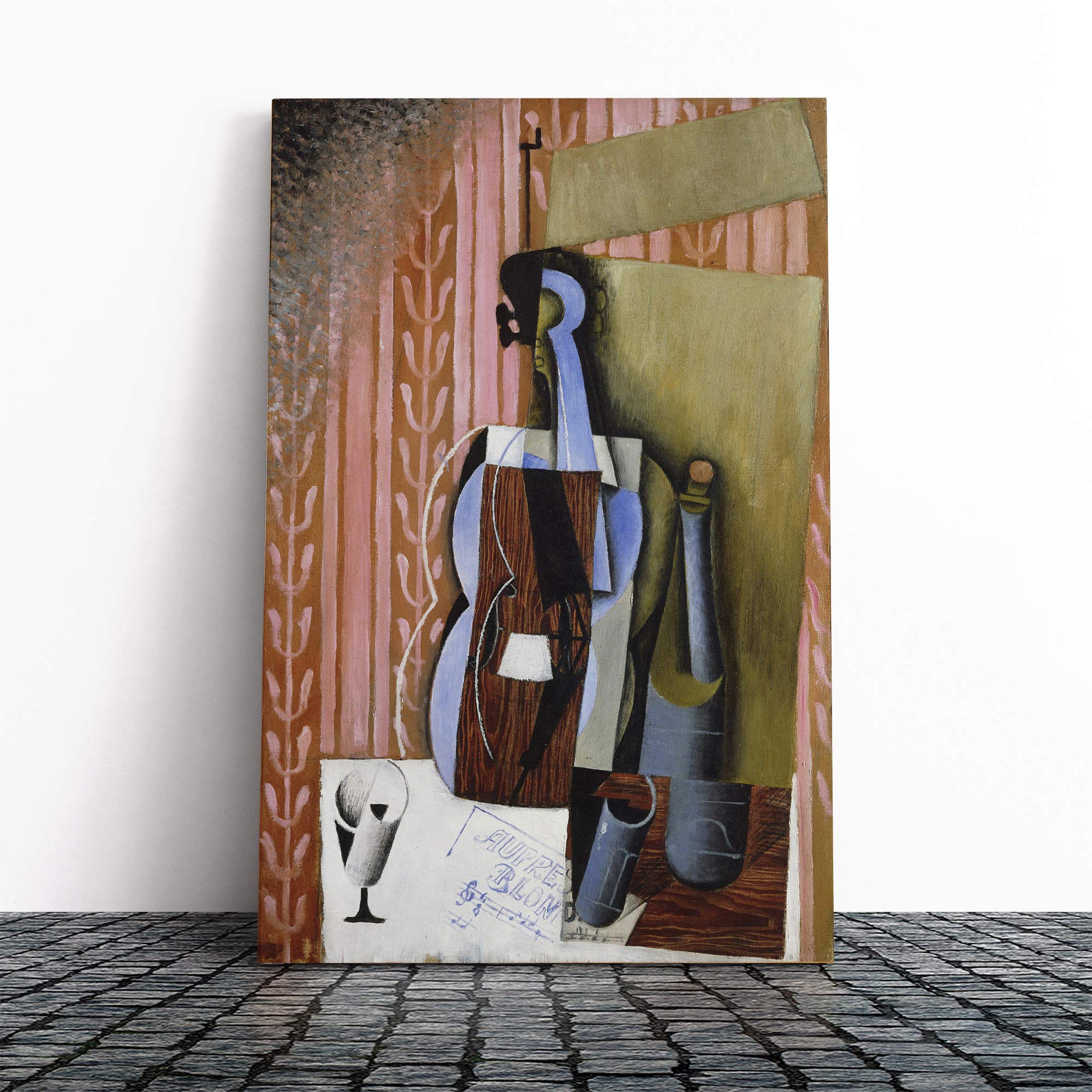 Juan Gris Violin Canvas Print | Gallery Wrapped 30mm Frame Wall Art | 20x14 inches | Ready to Hang | Modern Music Picture | Living Room Bedroom Lounge Office