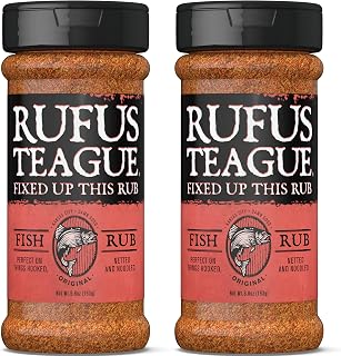 Rufus Teague Fish Rub, 2 Pack, Premium Barbecue Seasoning & Dry Rub for Smoking and Grilling, Award-Winning Flavor for Fish, Seafood & More, Gluten-Free, 6.8 oz