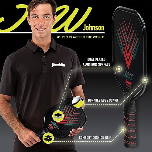 Miniatura 5 de Franklin Sports Juegos de pickleball para principiantes, juegos de 2 + 4 jugadores, paletas de aluminio + bolas de pickleball X-40, aprobadas por