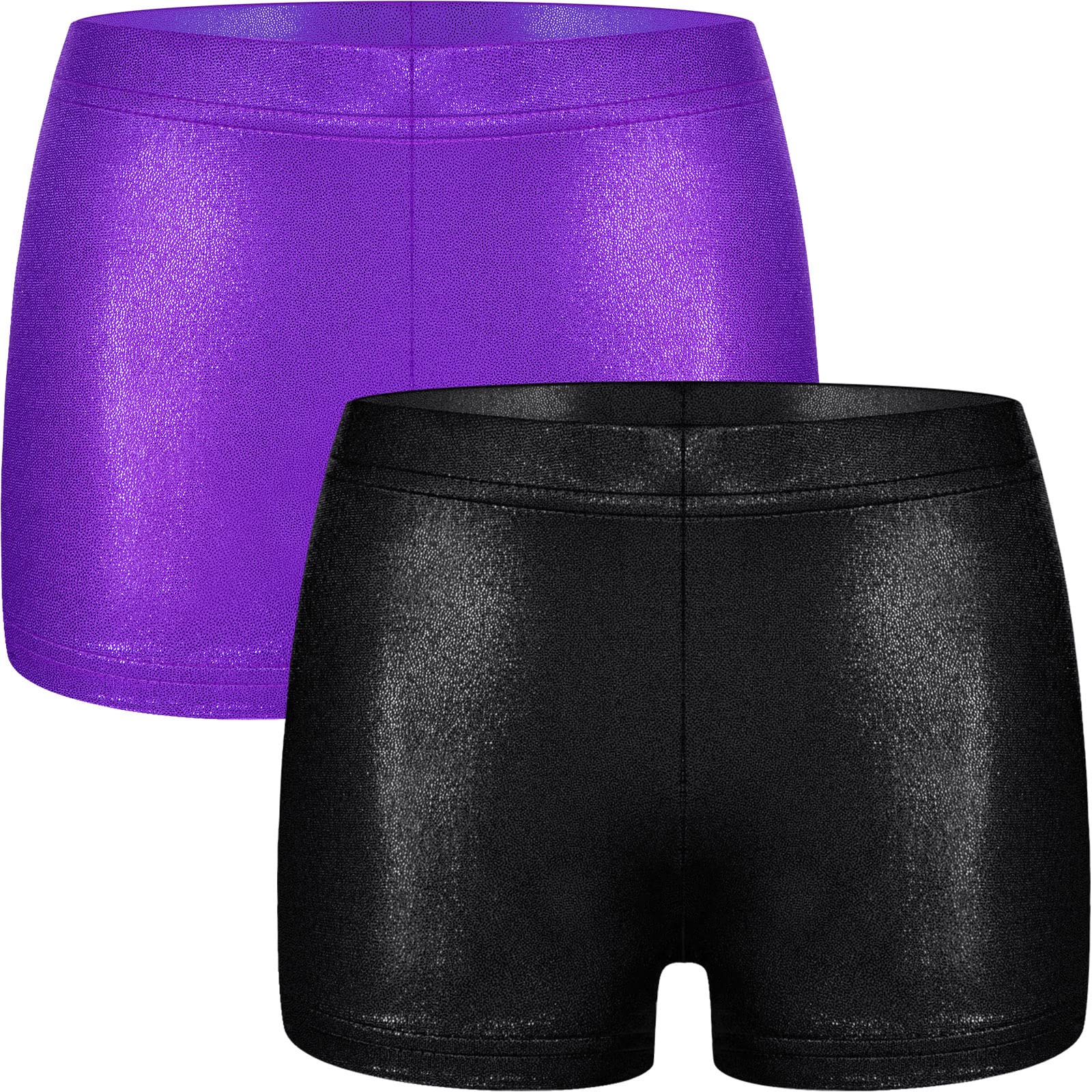 SATINIOR2 Pack Gymnastics Shorts for Girls Girls Ballet Shorts Little Girls Shorts Tumbling for 6-9 Year Kid Girls