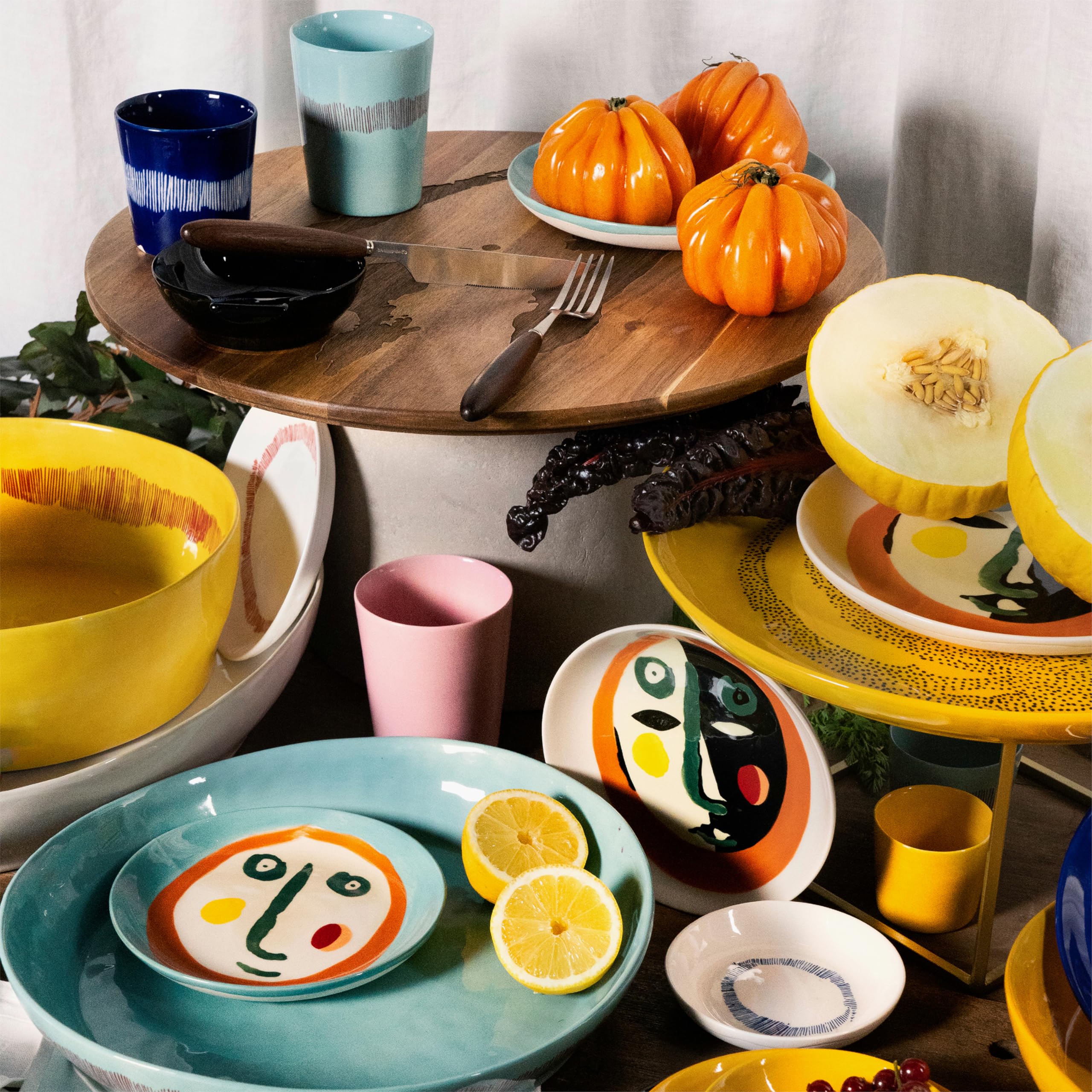 ✨希少作品✨絵皿✨MADE IN  FABRIQUE ✨7点SET✨ Amazon.com: Serax Dark Blue White Serving Plate | Feast tableware