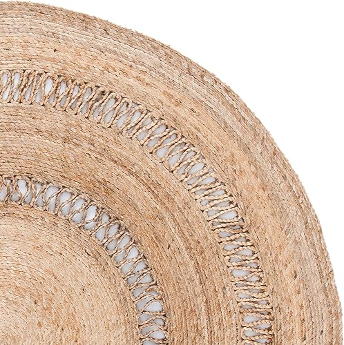 Miniatura 5 de SAFAVIEH Colección redonda de fibra natural NFB254A de 3 pies, redonda, natural, hecha a mano, estilo bohemio, con encanto de yute
