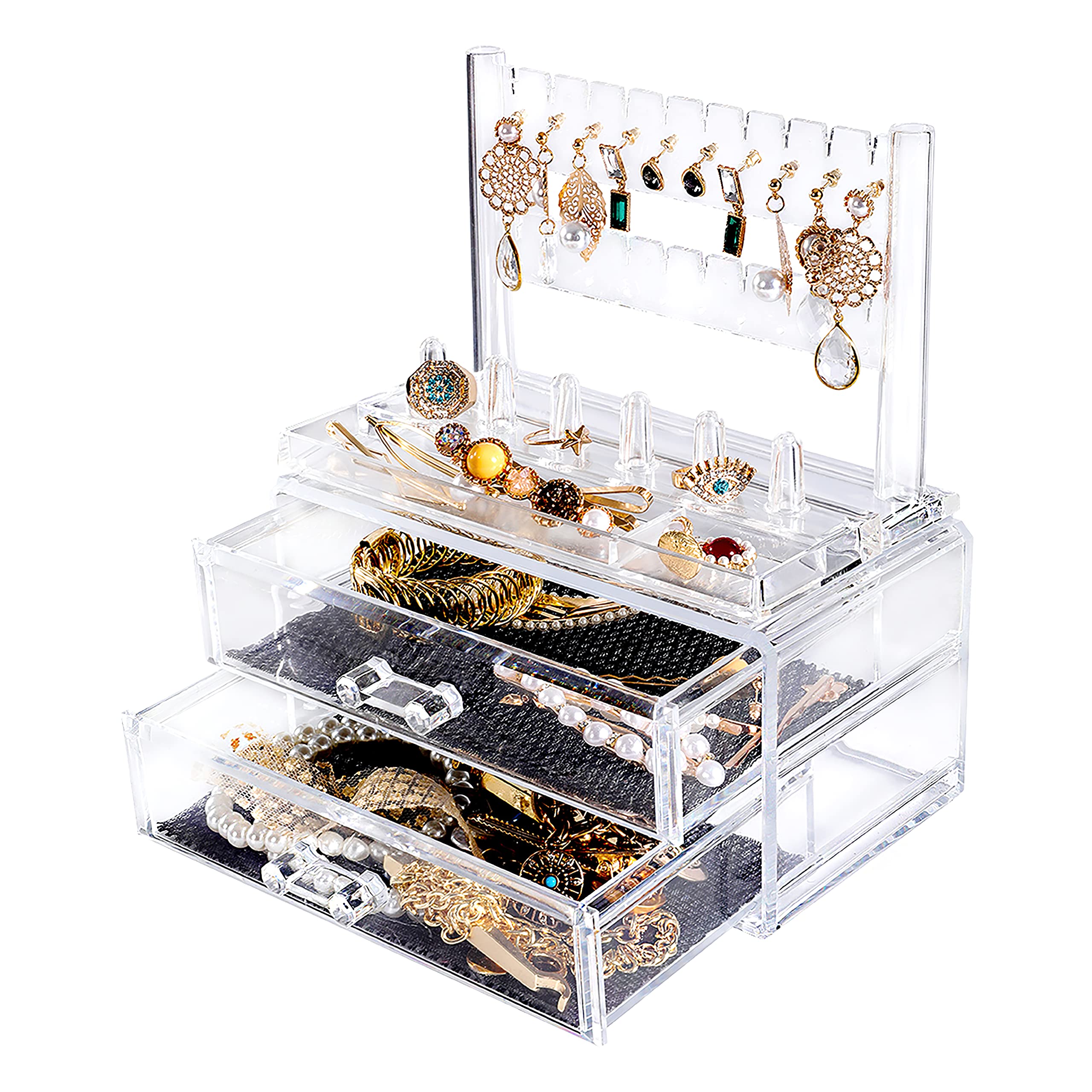 CONHENCI Large Capacity Rotating Acrylic 360 Degree Makeup Organizer 5 Layers Adjustable Cosmetic Storage Standr Best for Perfume Skincare Jewelry Display Dresser