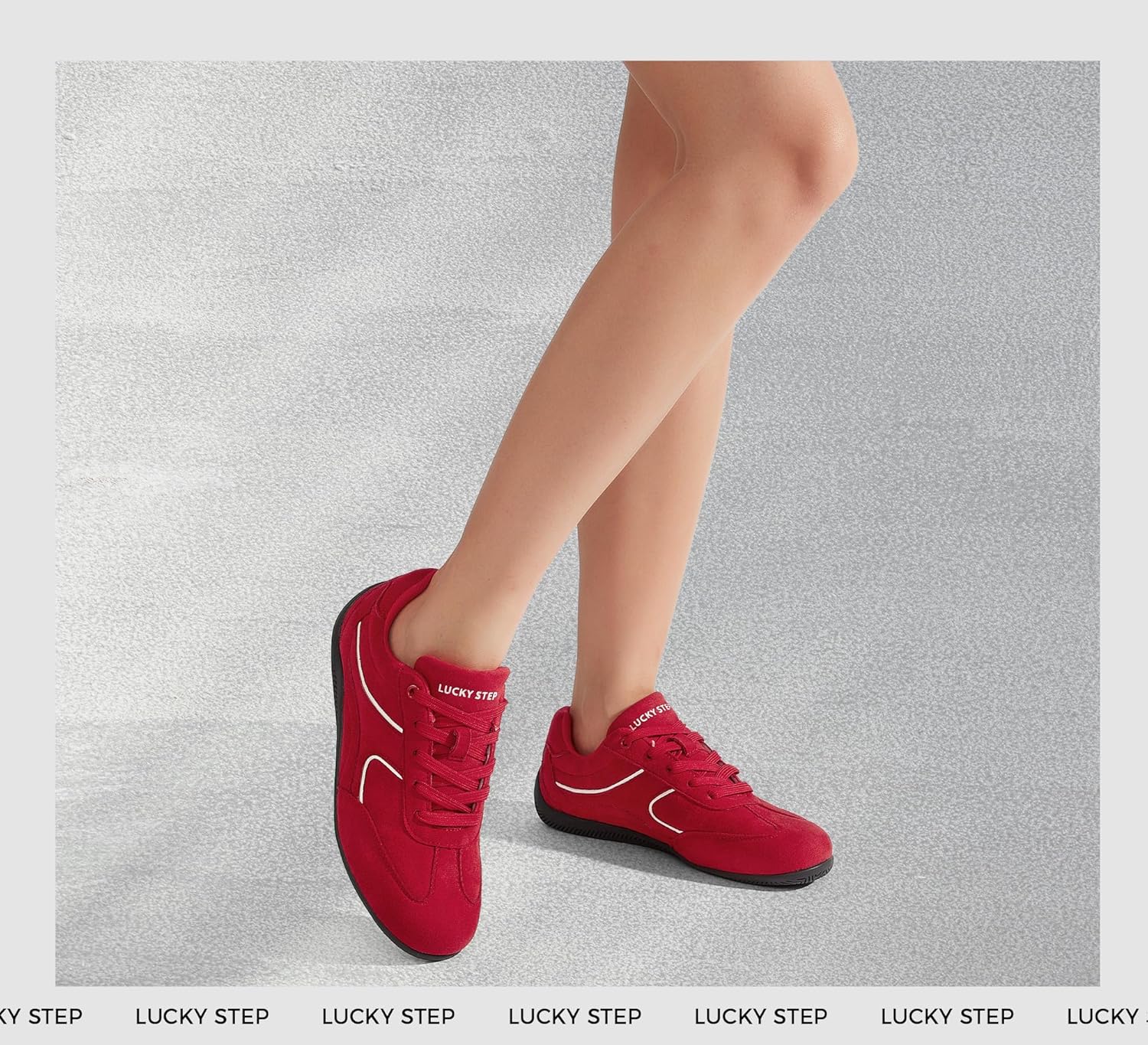 LUCKY STEP Women's Retro Casual Fashion Sneakers Classic Tennis Thin Sole Low Top Lightweight Running Trainer Trendy Cute Walking Shoes Comfortable Footwear - Image 9