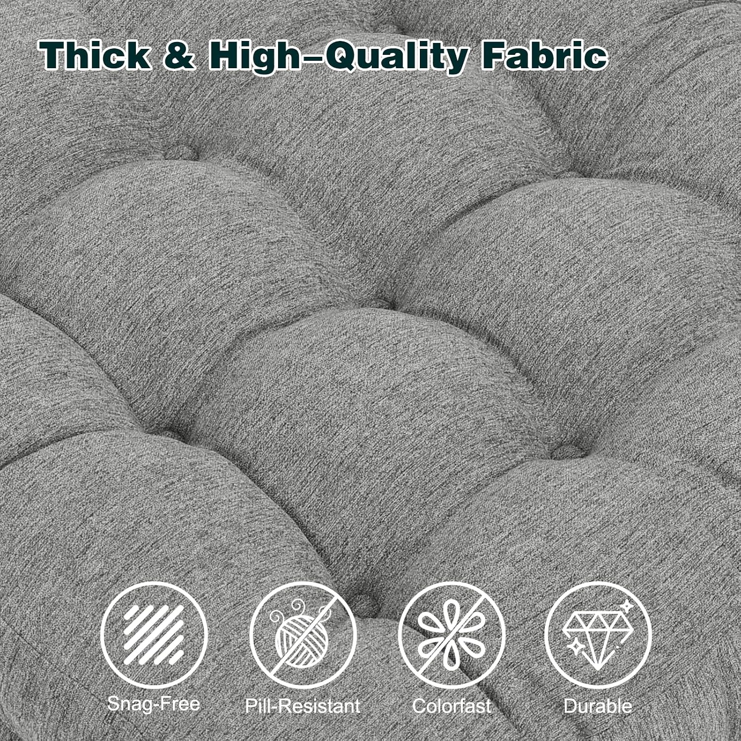 baibu Memory Foam Recliner Cushions with Lumbar Support Pillow Set for Elderly, 20x20x5 Inch Dual-Layer Design Non-Slip Recliner Seat Cushion & Back Support Pillow for Reduce Hip & Lumbar Pain, Grey