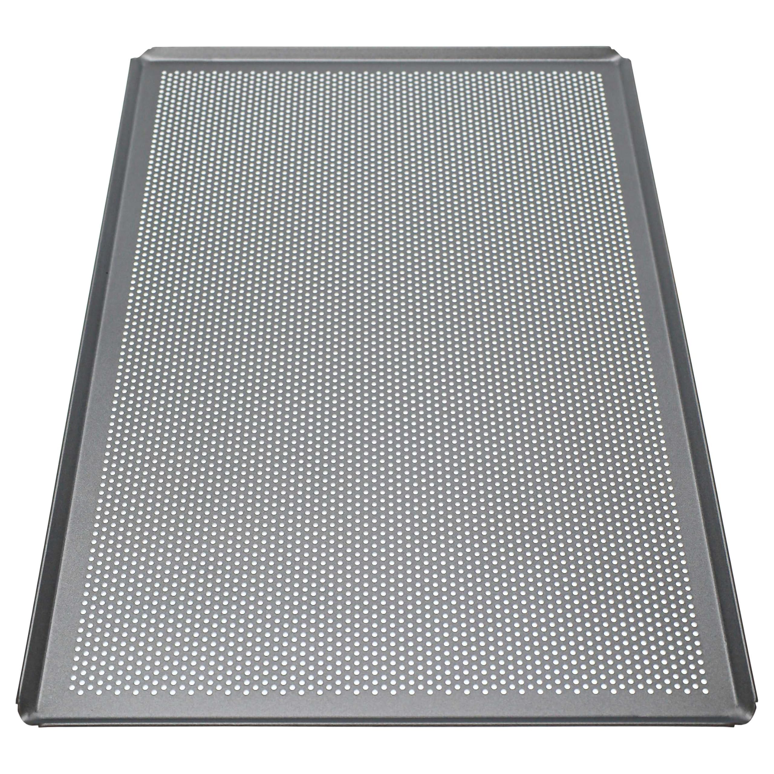 vhbw 2x Backblech für Backofen | 60 x 40 x 1 cm Silber, Perforiert
