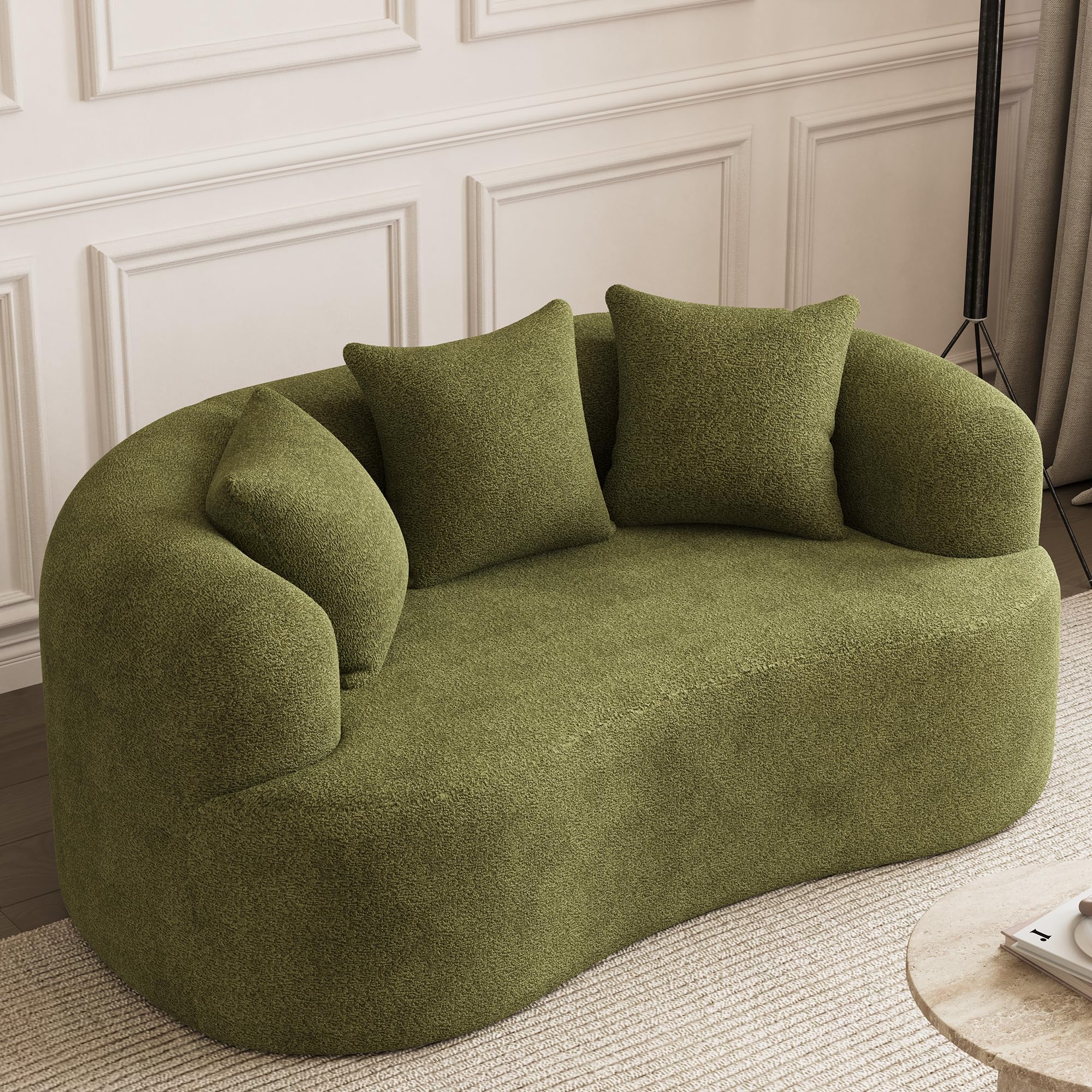 ONEMMLION 69 Inch Curved Loveseat Sofa