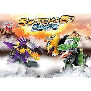 VTech - Switch & Go Dinos Toy Brutus, The Triceratops Excavator, Yellow (3480-195122) VTech - Switch & Go Dinos Toy Brutus, The Triceratops Excavator, Yellow (3480-195122)