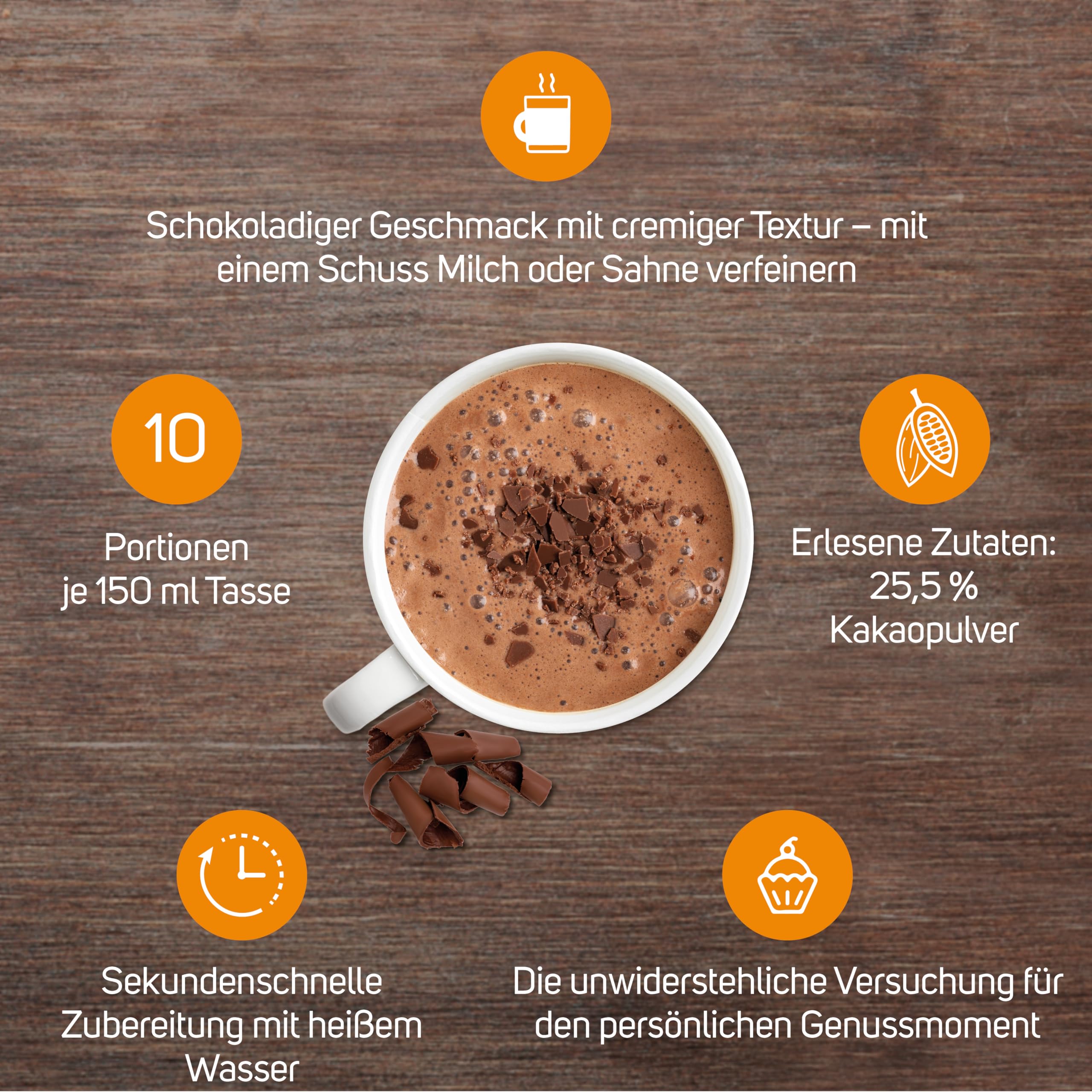 KRÜGER Family Schoko Traum Trinkschokolade I Kakao-Pulver zum anrühren I 8x 250g (10 Sachets)