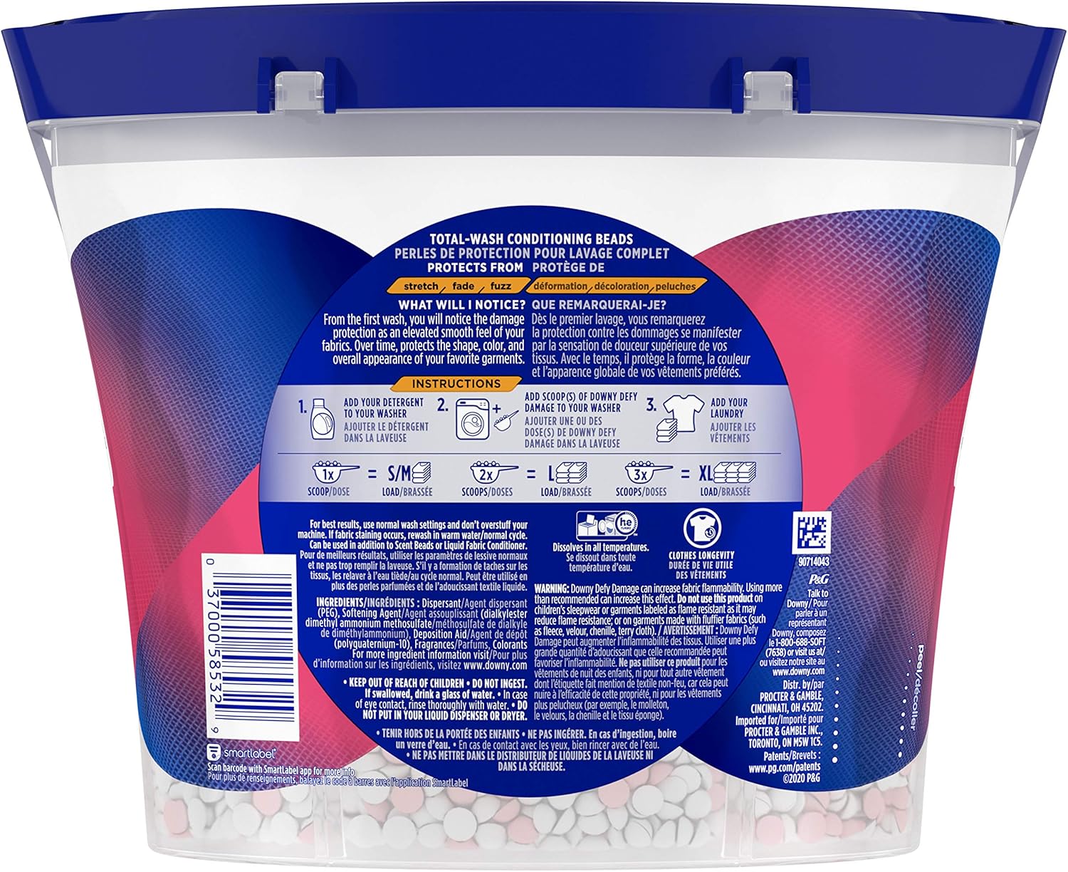 Downy Defy Damage Total-wash Fabric Conditioning Beads, Fabric Softener, Floral, 18.1 Ounce