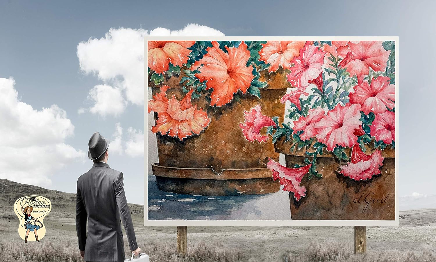 Potted Petunias | Keepsake Boxes 8x6" Expresso Keepsake Box Mfg #: 1-U5989