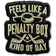 Feels Like A Penalty Box Kind of Day Patch 3" Funny Hockey Player Sport Lover Embroidered Patches DIY Applique Accessories for Backpacks, Dog Harnesses, Army Vests, Gym Bags, Hats, Helmets 3 Inches