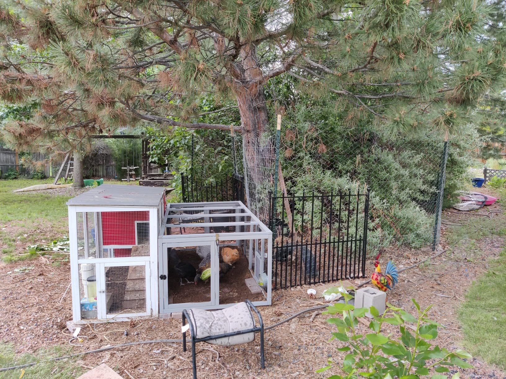 38/mo Finance Chicken Coop Outdoor Wooden Hen House with Nesting Box Poultry Cage with 2