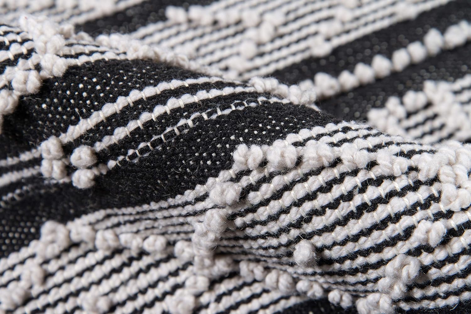 Momeni Otto Geometric Hand Woven Black Area Rug 5' X 7'6"