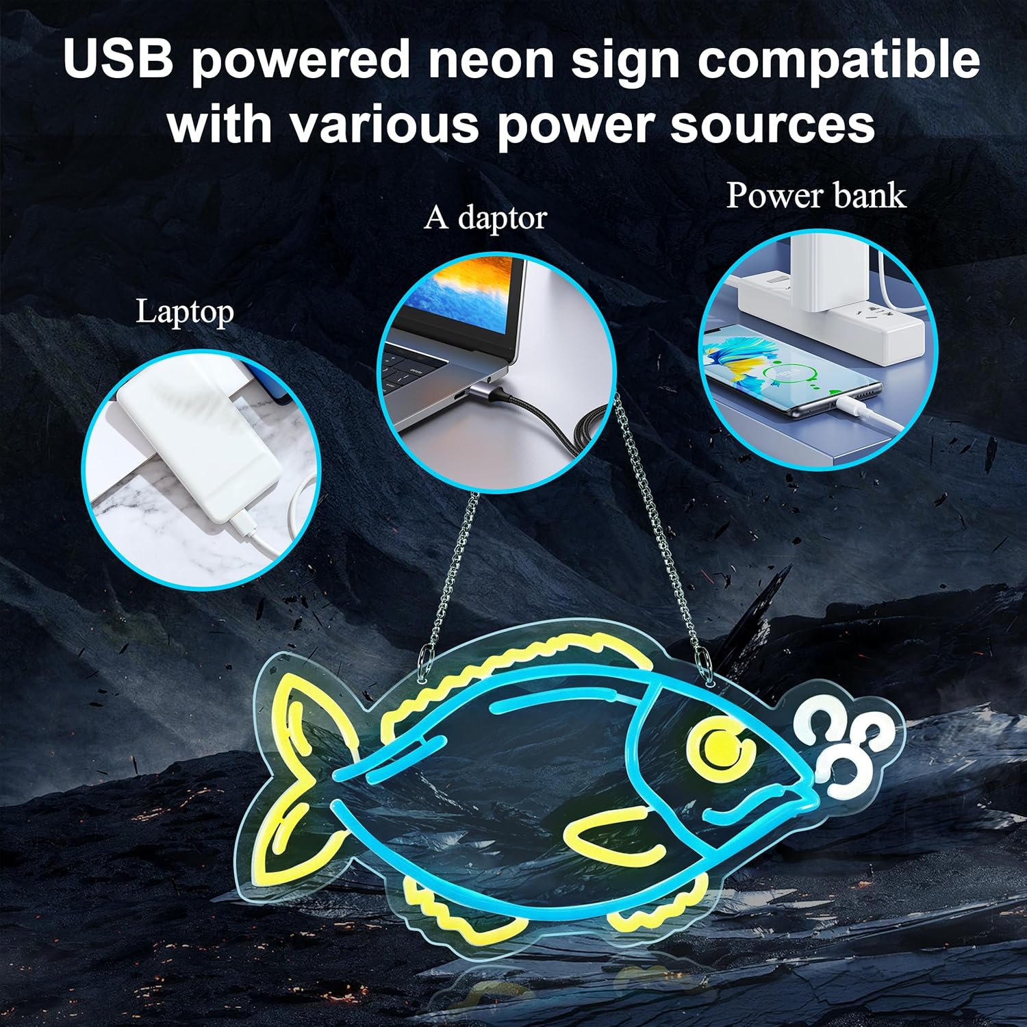 Fish Neon Sign Night light for Bar Club Bedroom Hotel Pub Cafe Wedding Birthday Party Gifts - Image 3