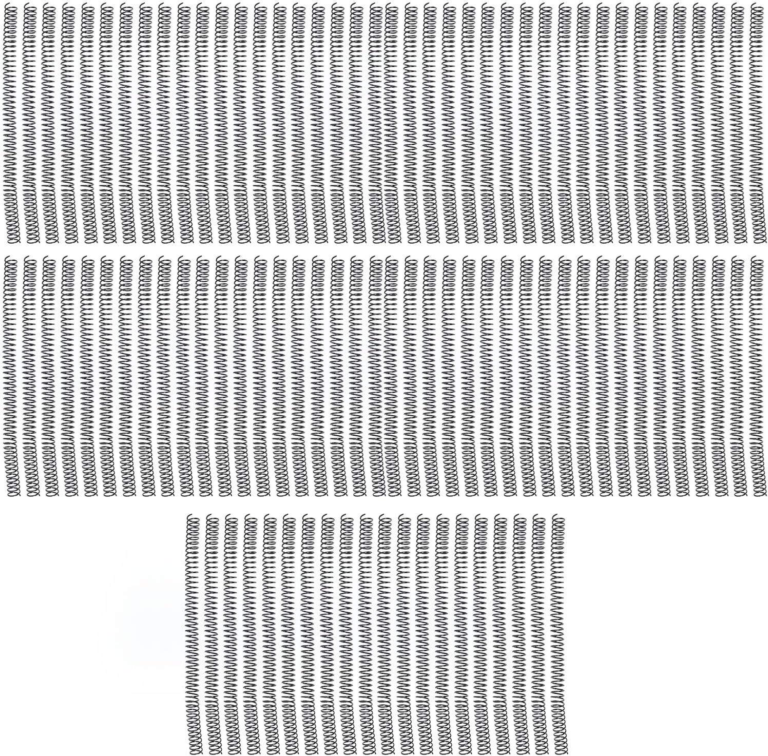 SUNGOOYUE Single Loop Spiral Binding Spools, 48 Teeth, 4:1 Pitch, Suitable for Letter Size Paper, Pack of 100 (Black)