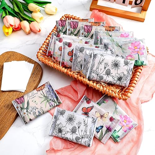 Vista 73 de PerKoop Paquete de 100 pañuelos de bolsillo para viajes, pequeños pañuelos faciales tamaño cartera, papel higiénico para viajes, suministros