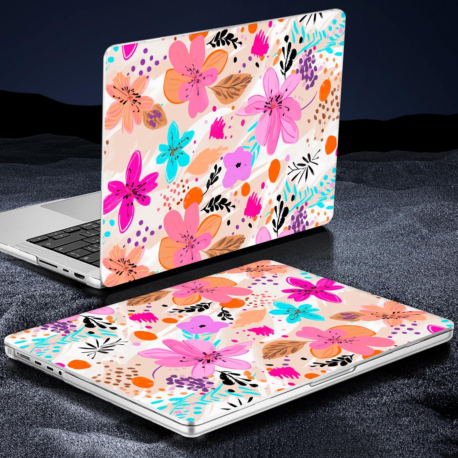 Tuiklol Case for MacBook Pro 14 inch 2026-2021 Release A3434 M5 A3112 A3401 A3185 M4 A2992 A2918 M3 A2779 M2 A2442 M1 Pro/Max Chip, Durable Crystal Hard Shell Cases, Abstract