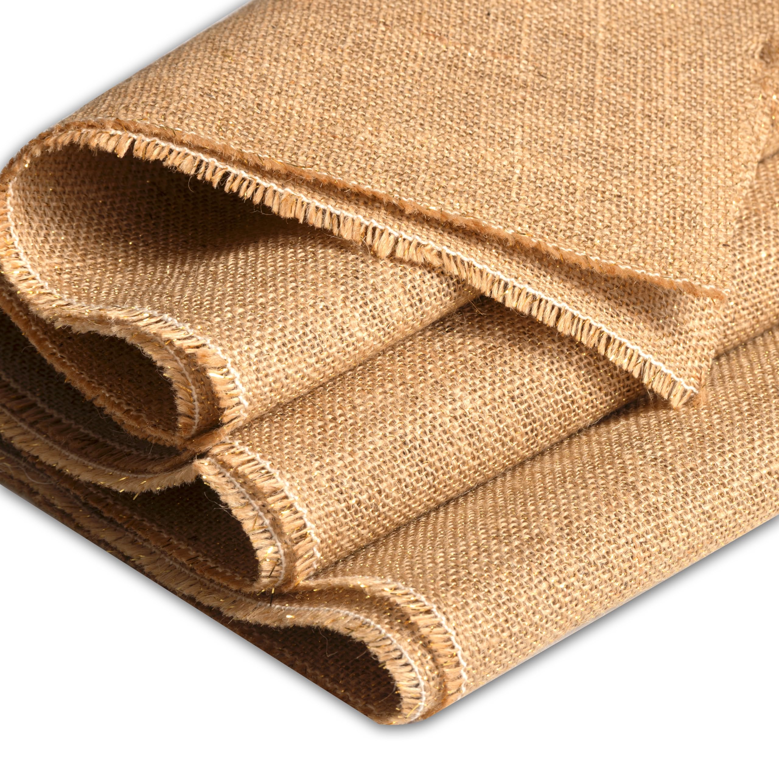 IPEA Lurex Jute Canvas with Gold Metallic Filaments - Size 150 x 120 cm - Made in Italy - Jute Fabric in Natural Fibre for Decoration, Accessories, Parties, Crafts, Christmas, DIY