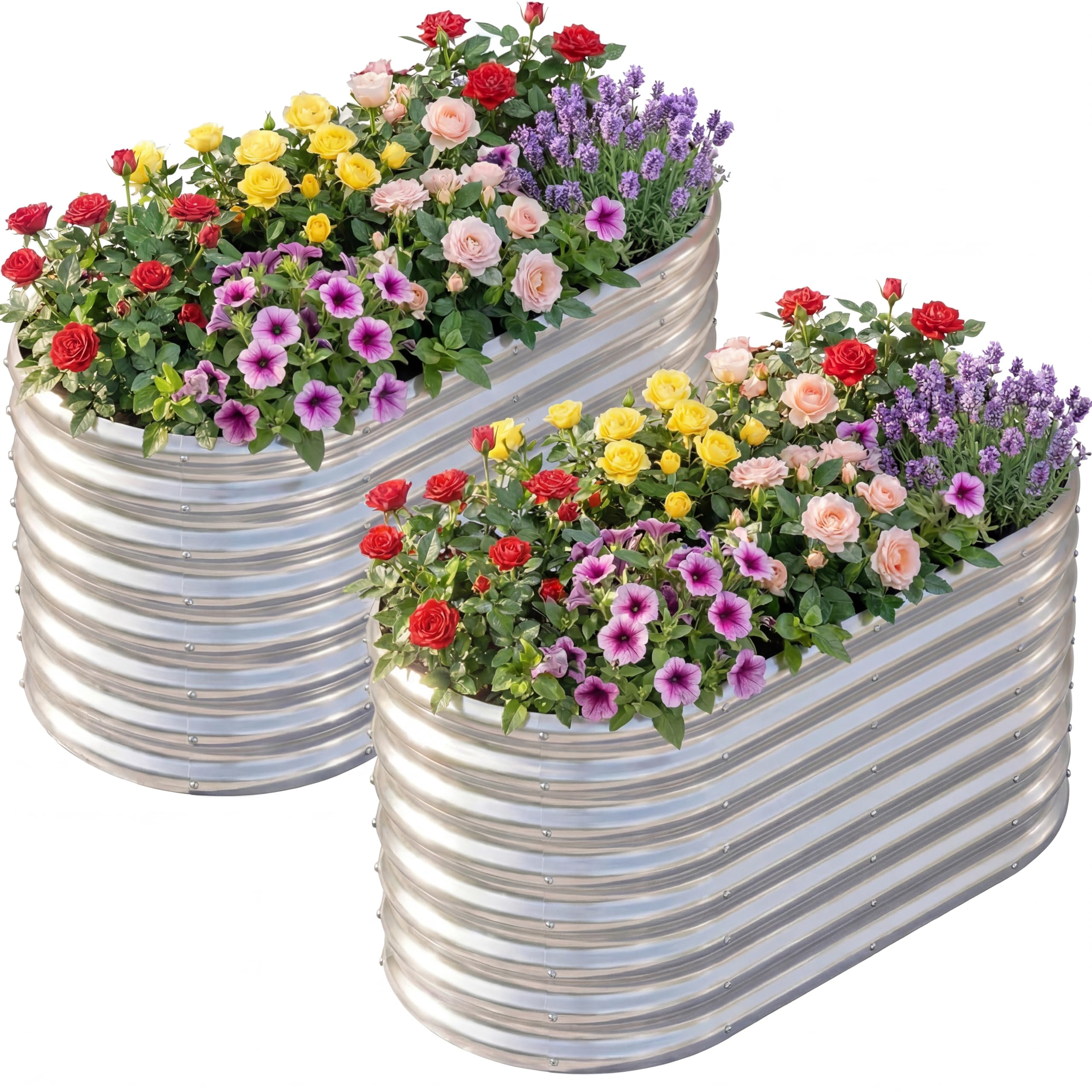 AHEONLAR 2-Pack Oval Raised Beds