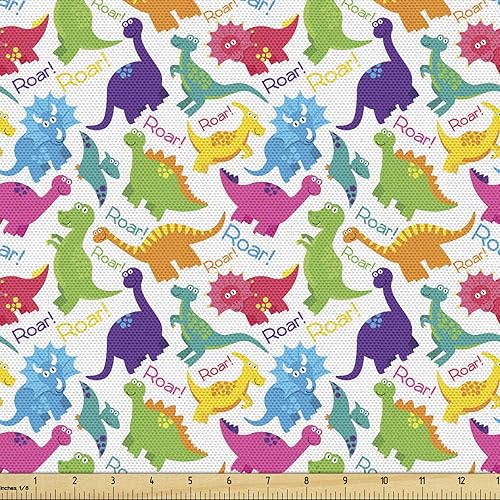 Ambesonne - Tela multicolor con estampado digital por yarda