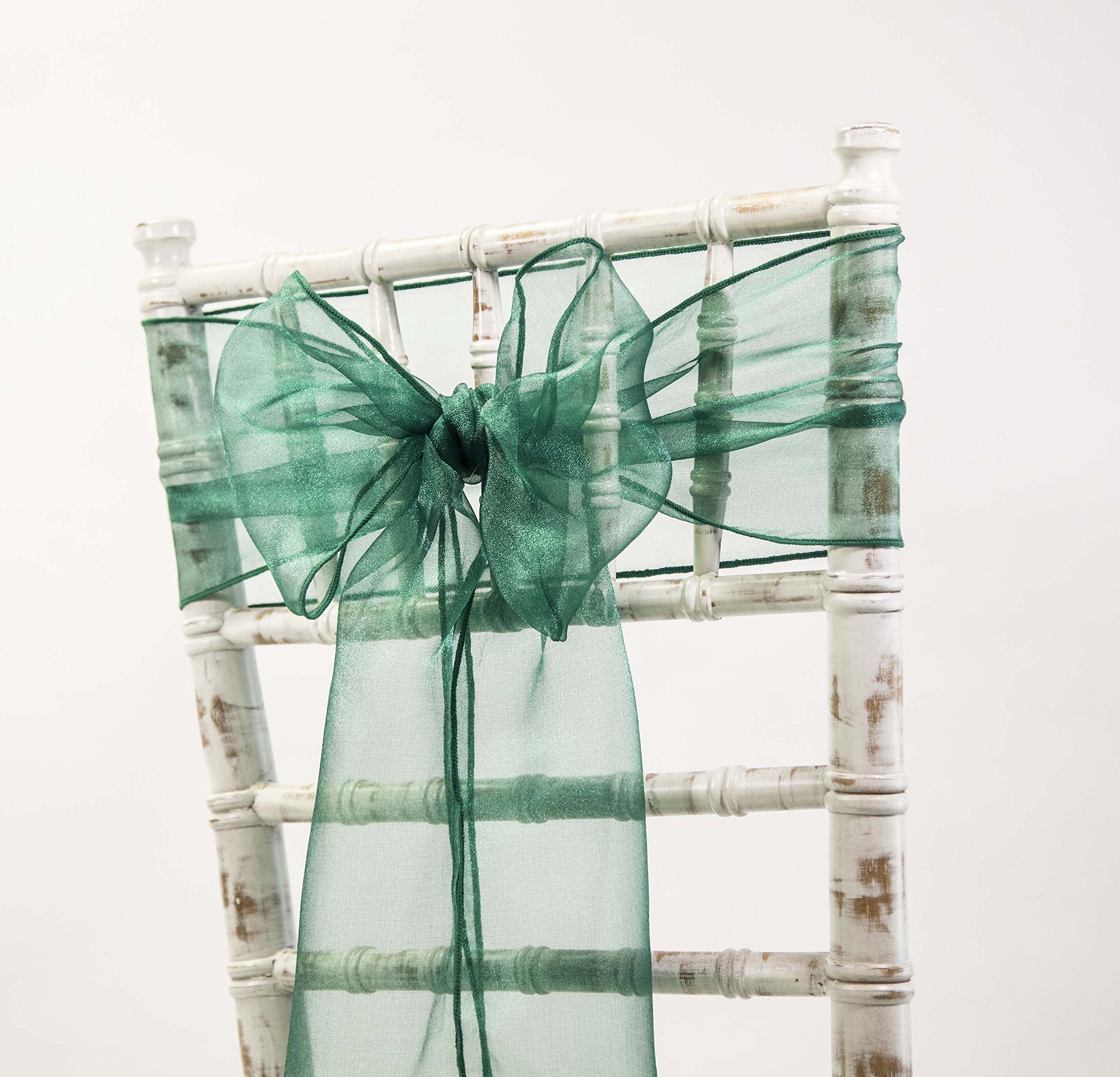 Decor Essentials Organza Chair Sashes Bows Wedding Events And Matching Runners Available (Hunter)