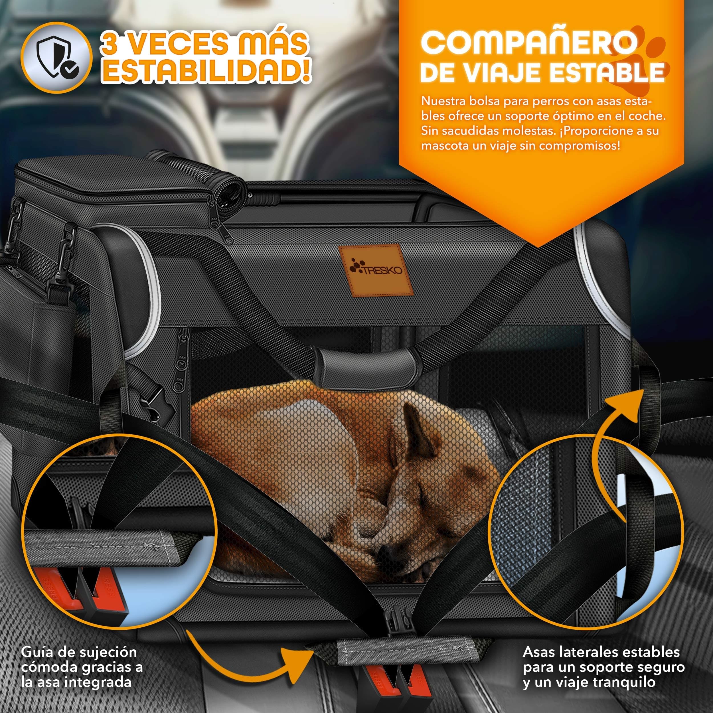 TRESKO Caja Plegable para Perros con Alfombrilla para Fugas, 83 x 58 x 58 cm, Transportín para Perros