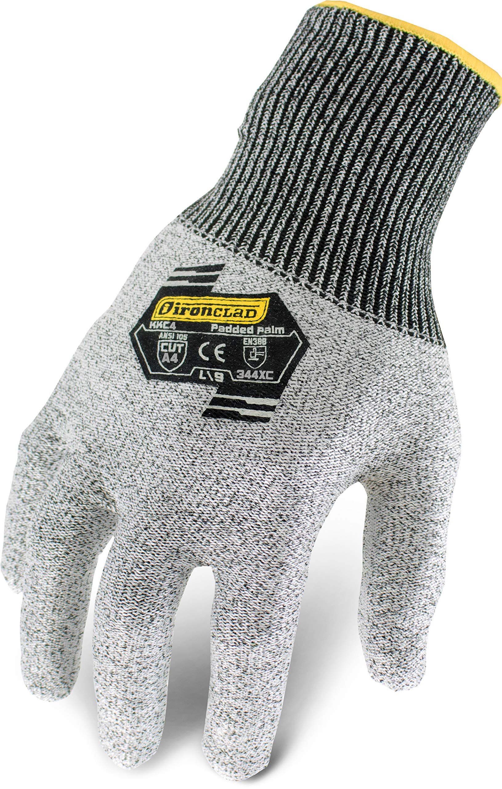 Ironclad Knit Cut Resistant Glove; HPPE Shell, A4 Cut Resistant, Sized XS, S, M, L, XL, XXL