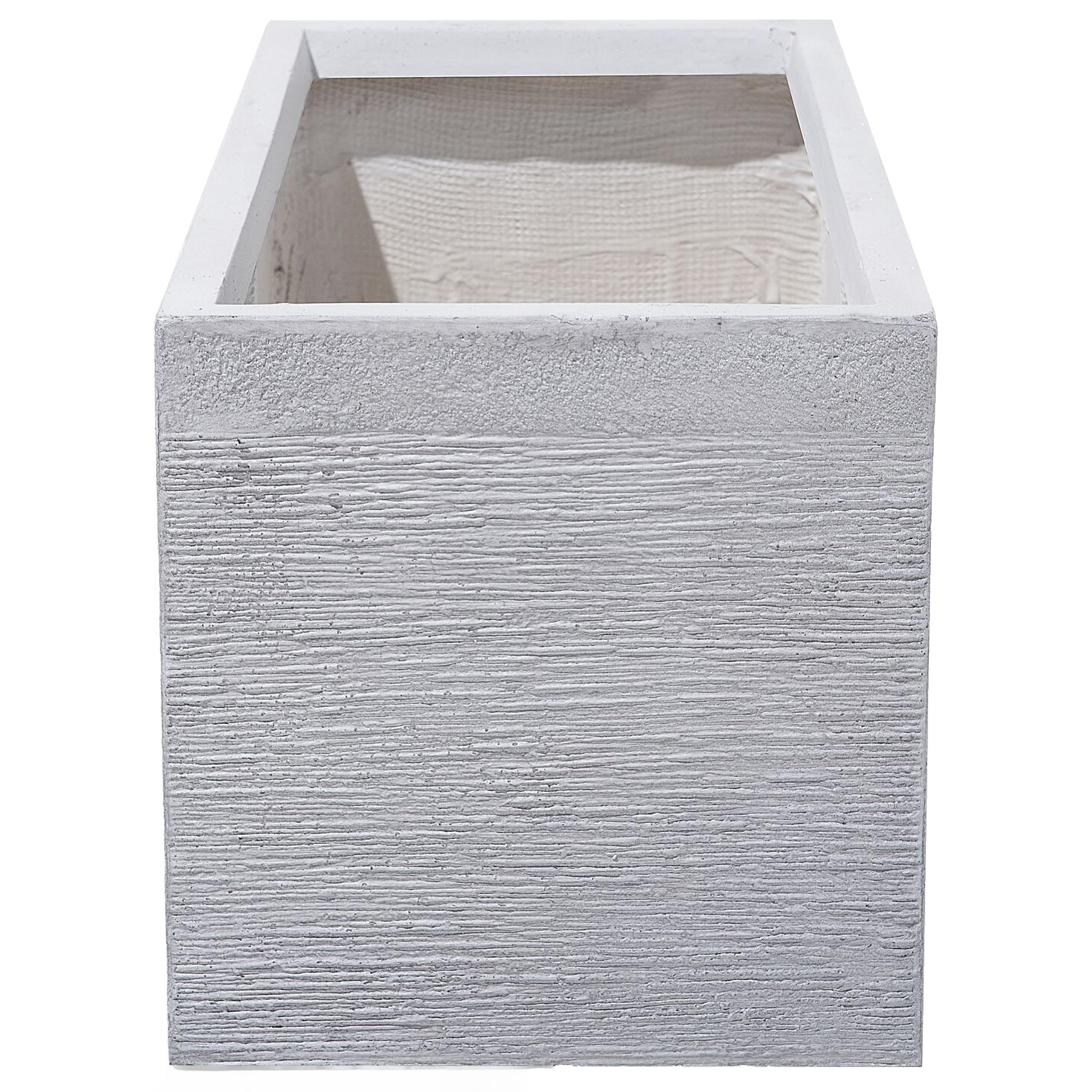 Beliani Maceta de Fibras de Arcilla Blanca 80 x 37 x 38 cm para Interior y Exterior Rectangular Myra