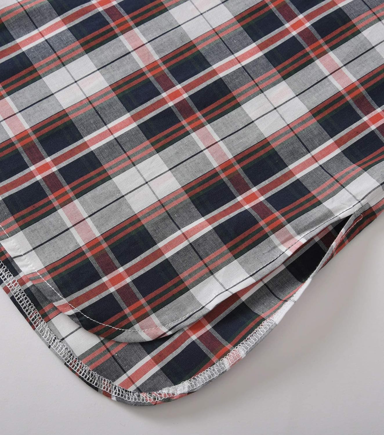 Latuza Men's Plaid Nightshirt Cotton Sleep Shirt