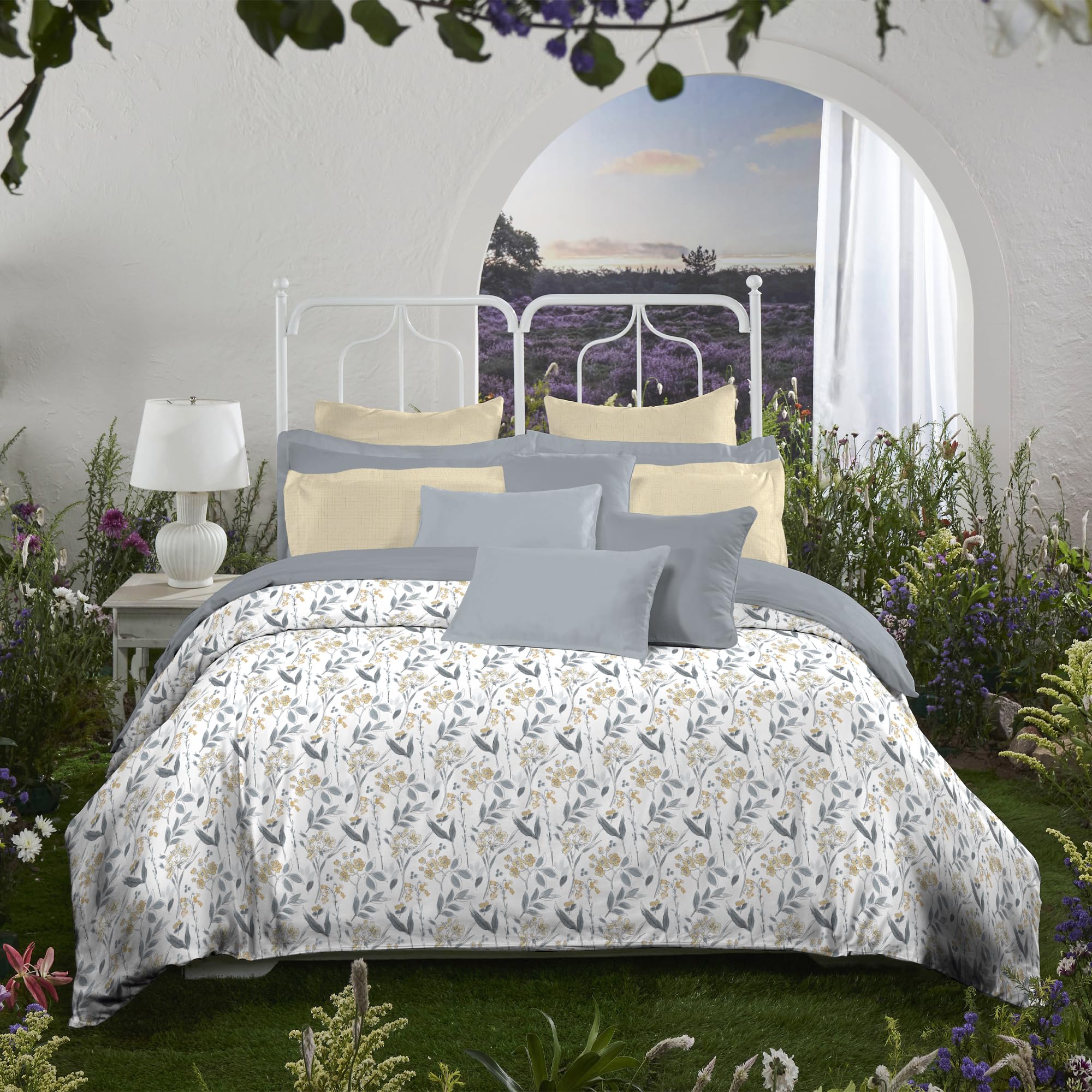Trident bedsheet Set - Aroma Collection, 100% Cotton, Bedsheet for Double Bed (1 King Size Bedsheet with 2 Pillow Covers) Superior Softness, 144 Thread Count-Vanilla (B0CNGXC6D7) Amazon Price History, Amazon Price Tracker