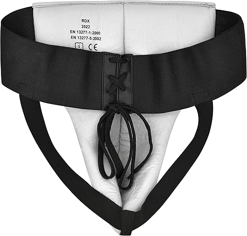 Miniatura 33 de RDX Protector de ingle para boxeo, Muay Thai, Kickboxing y entrenamiento de MMA, equipo de cuero Maya Hide Abdo para artes marciales, protector Rojo