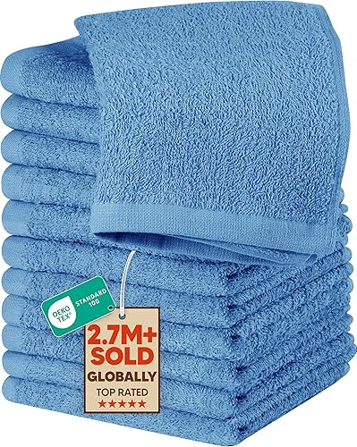 Miniatura 25 de Utopia Towels - Juego de 24 toallas de algodón, 100% algodón hilado de anillo, toallas de franela de primera calidad para la cara, altamente Blanco